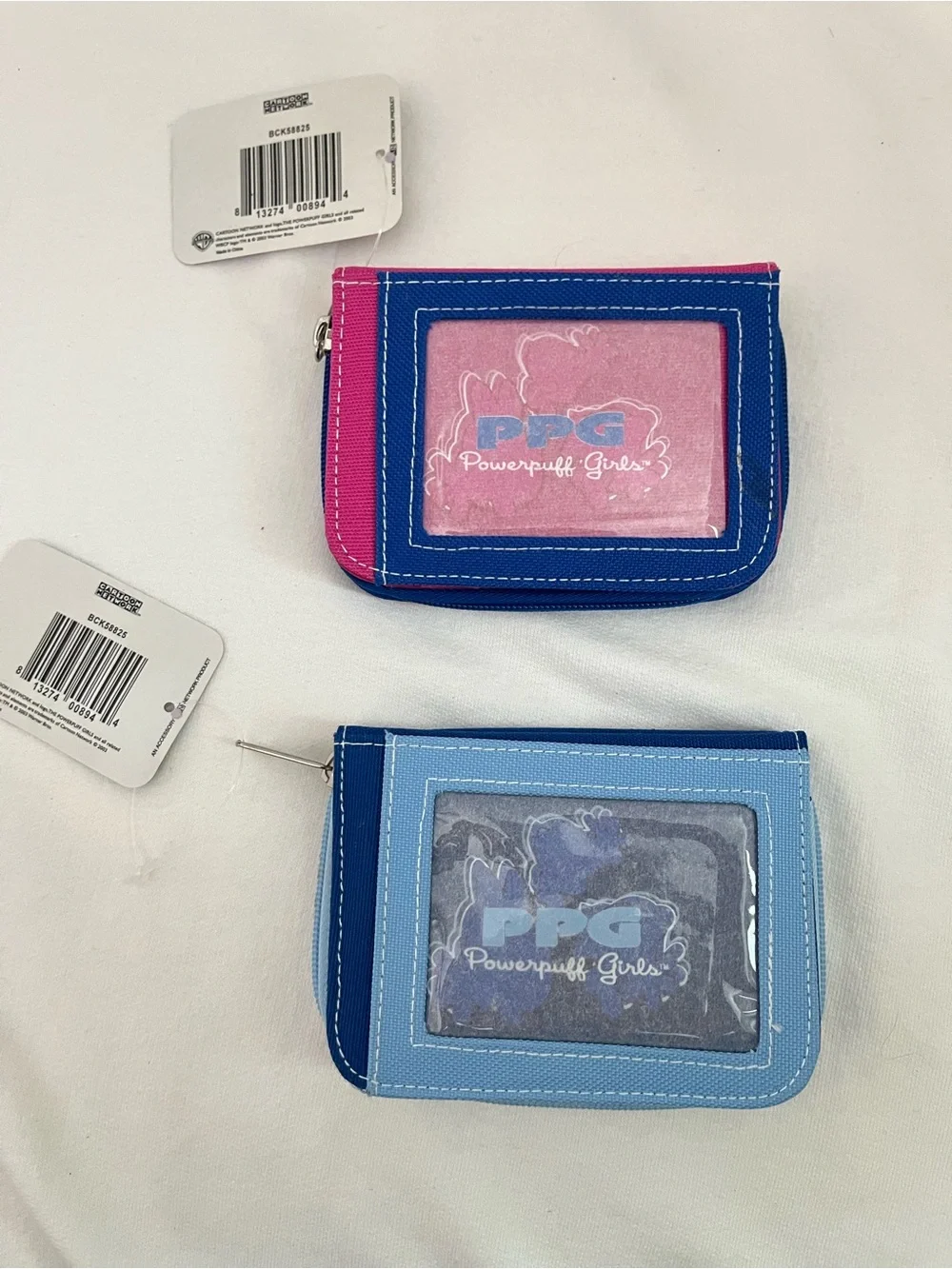 Vintage Cartoon Network Powerpuff Girls Kids Wallet Pink & Blue Y2K Deadstock